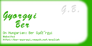 gyorgyi ber business card